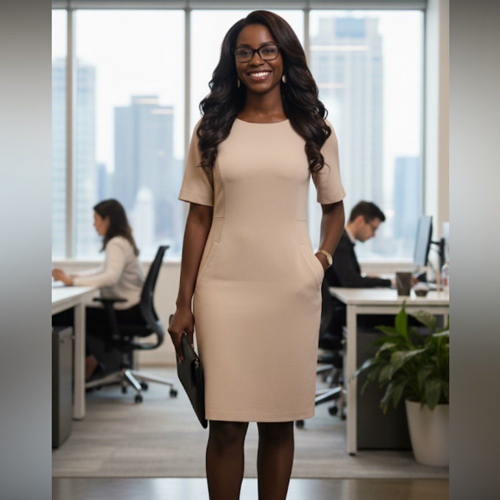 Lands' End Women's baby pink Midi Dress women’s size 12